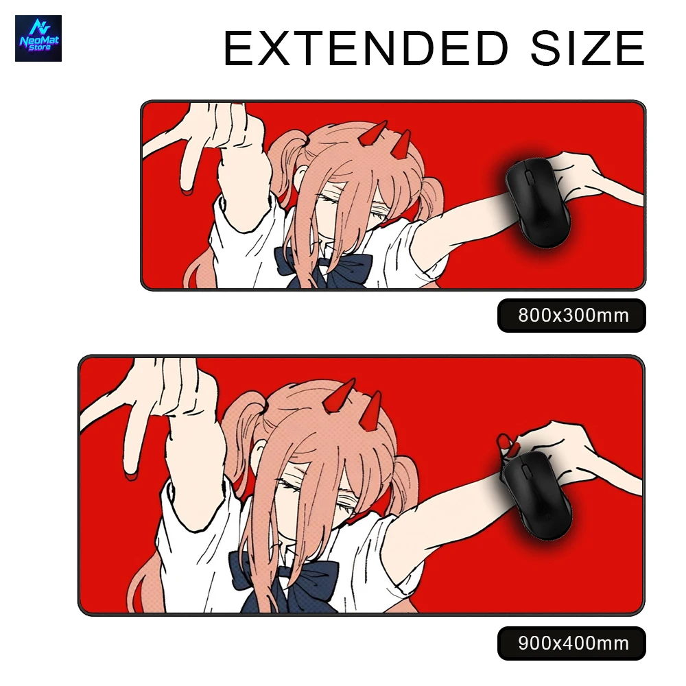Power Chainsaw Man Deskmat Gamer Girl Carpet Xxxl Mouse Pad 1000x500 Playmat Red Computer Mat Anime Mousepads Desk Accesories