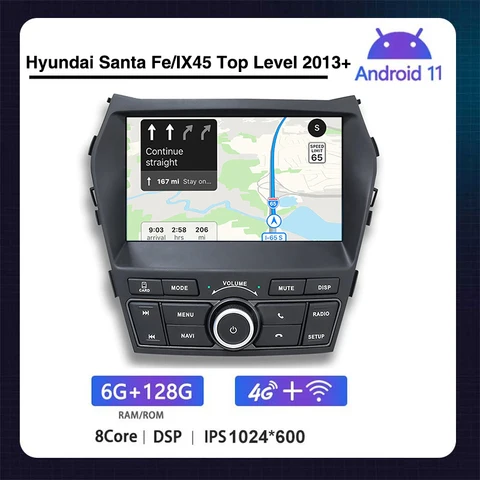 Автомагнитола для Hyundai Santa Fe 2013 2014 2016 2017 2018 головное устройство мультимедийный IX45 Android Авторадио экран навигация аксессуары