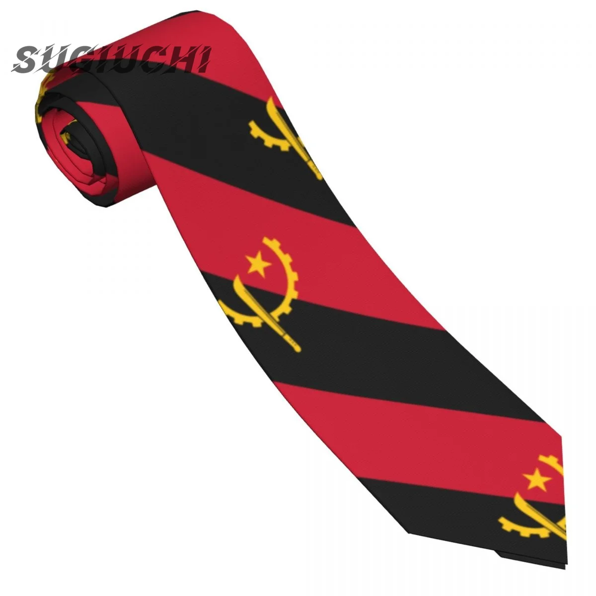 Angola Country Flag Neck Ties For Men Women Casual Plaid Tie Suits Slim Wedding Party Necktie Gravatas