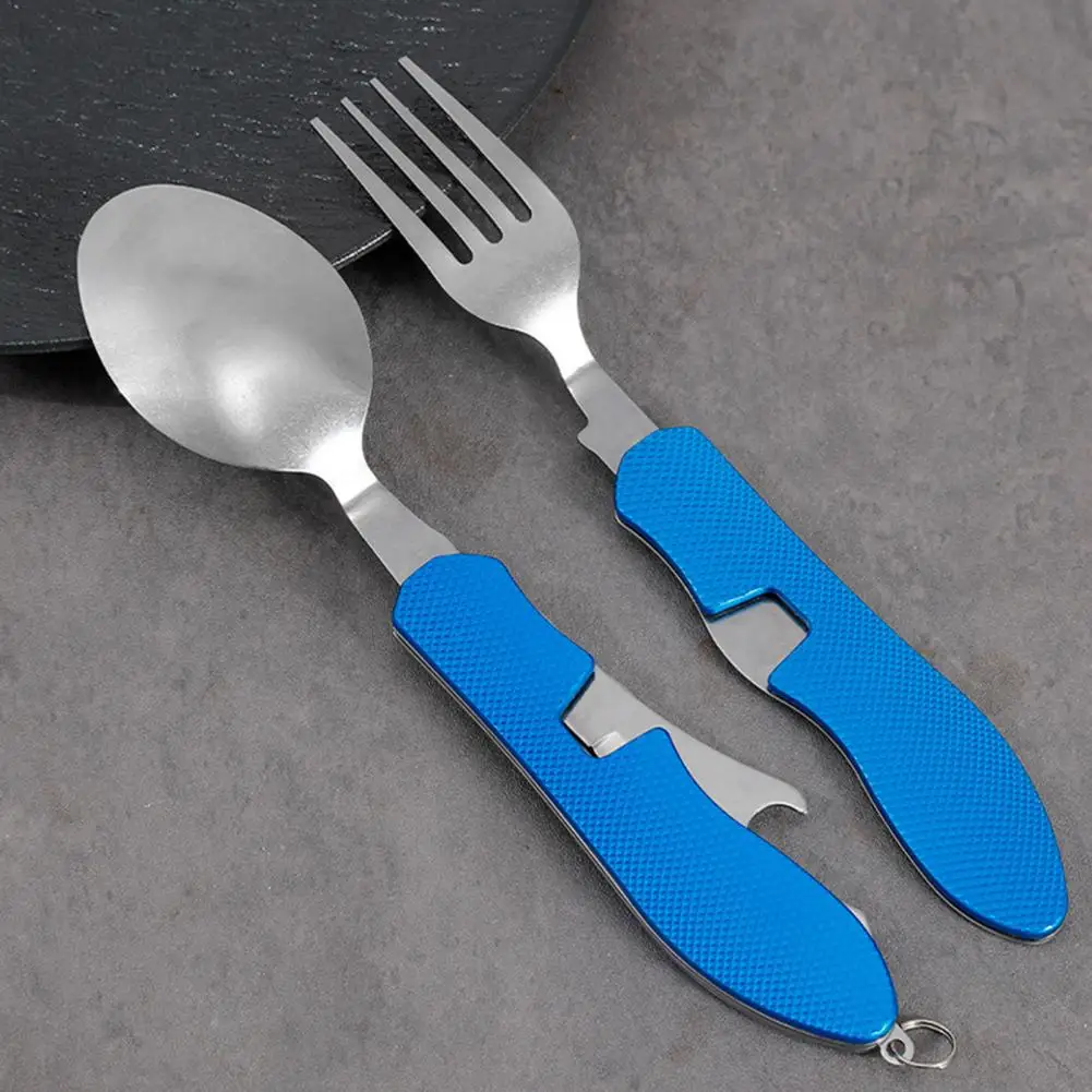 Portable Foldable Cutlery Compact Camping Utensils Portable Folding Cutlery Set for Outdoor Travel Picnic Heavy Duty for Hiking