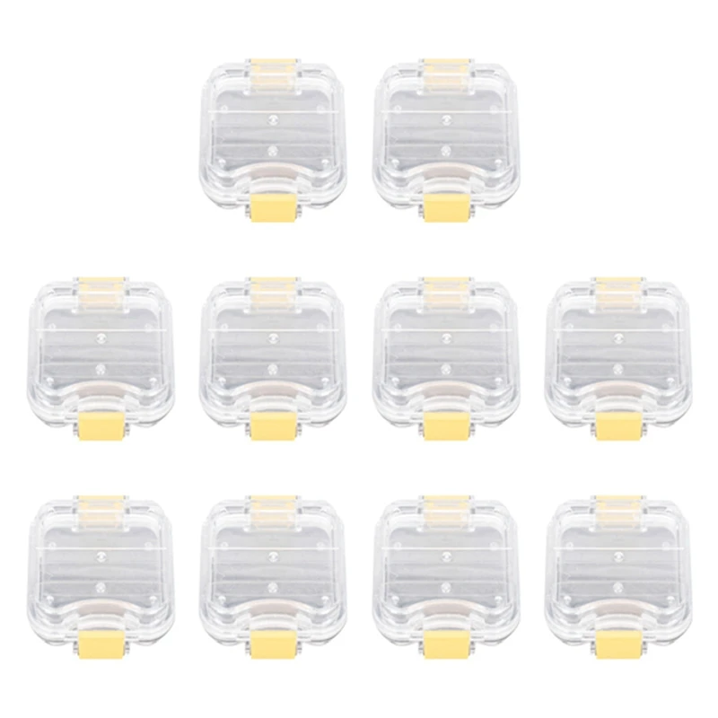 10Pcs Plastic Denture Tooth Box with Film High Quality Denture Storage Box Dental Implant Membrane Tooth Box