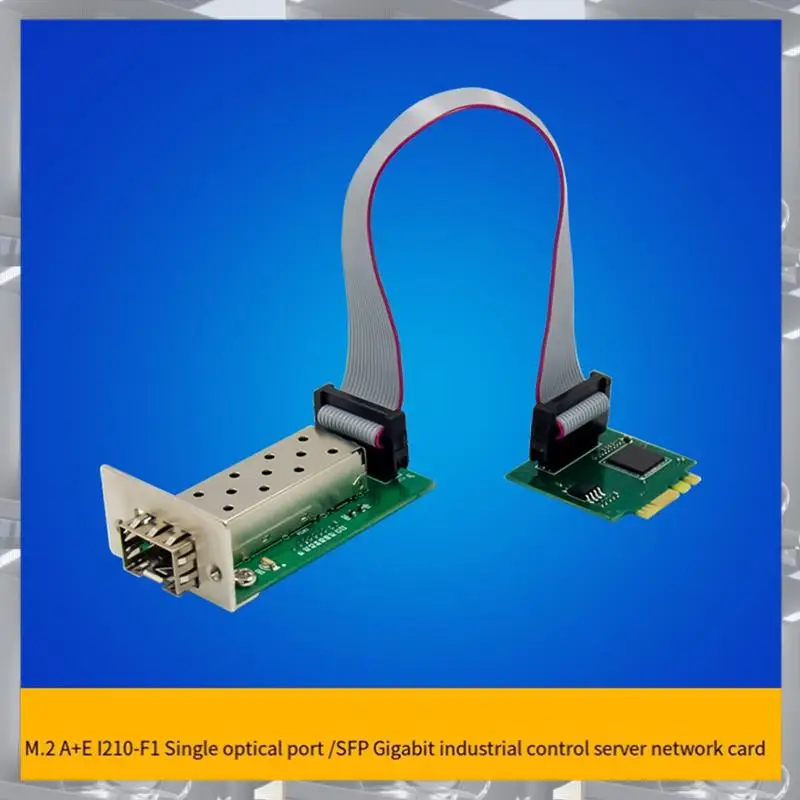 Hot Selling-M.2 A E Key SFP Single Fiber Port Network Card, Gigabit Ethernet 10/100/1000Mbps NIC I210AS,M.2 A E Key SFP Single F view 2