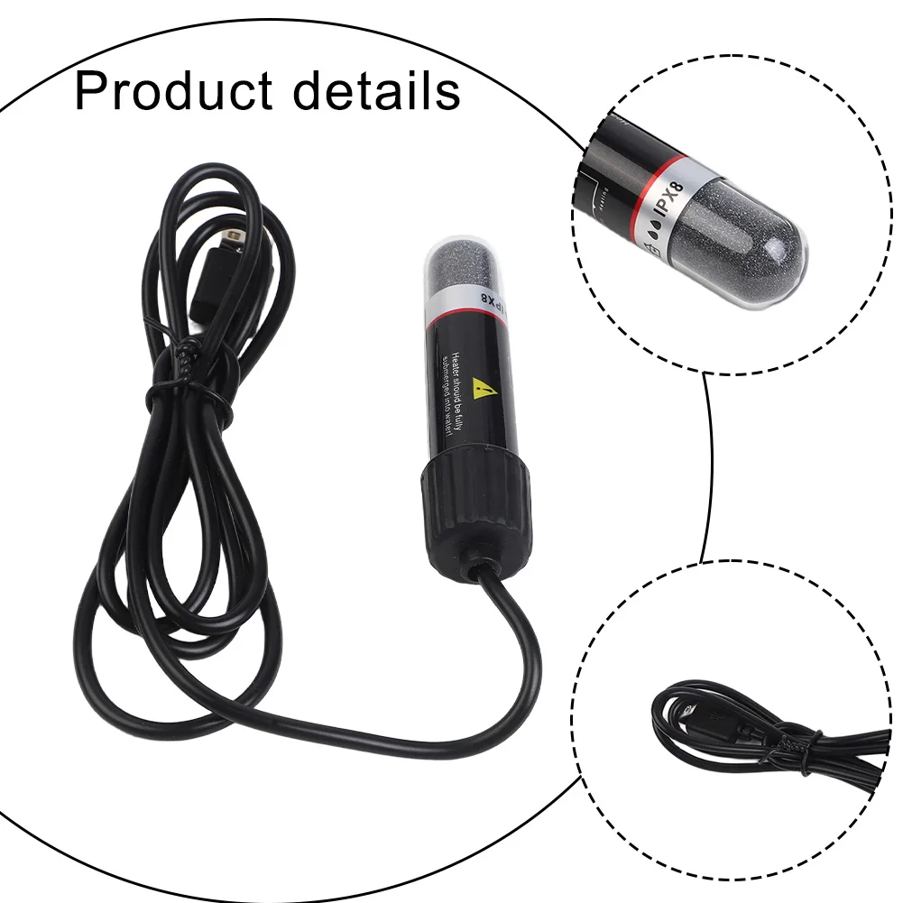 Desktop Decoration Fish Tank Heater Intelligent Thermal Sensor Fish Tank Heating Solution 130cm Cord Length Desktop