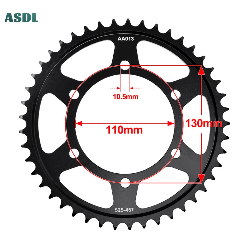 525 45T Moto Rear Sprocket For Yamaha YZF-R6 YZFR6 YZF R650 R660 900 Tracer 7 MTT690 FJ-09 FZ-09 MT-09 MT09 MTN850 XSR900 MTT850