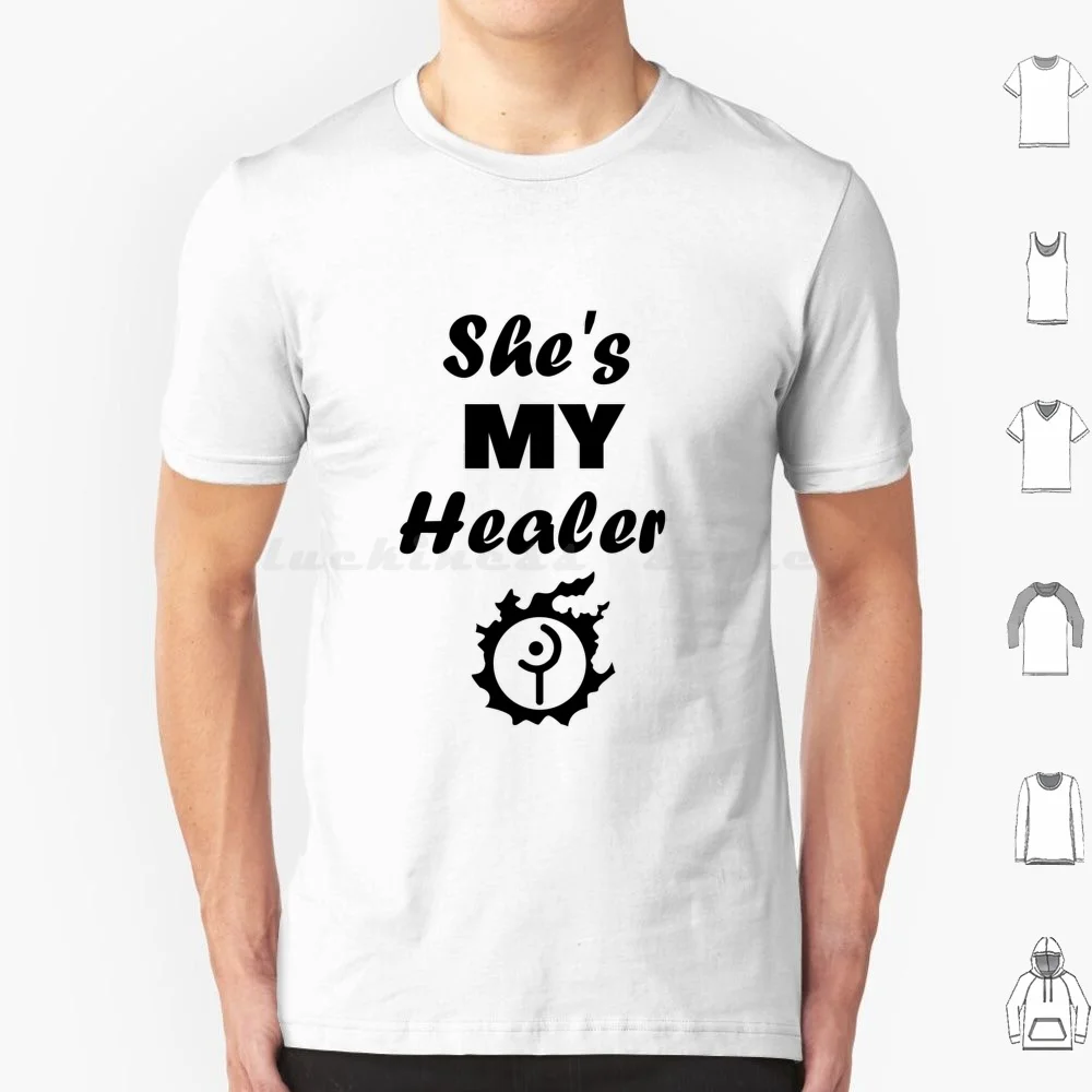 Ffxiv She's My Healer-White Mage Whm T Shirt Cotton Men Women DIY Print Mr Arocena And Penny Ginger Cat Ffxiv Hes My Healer