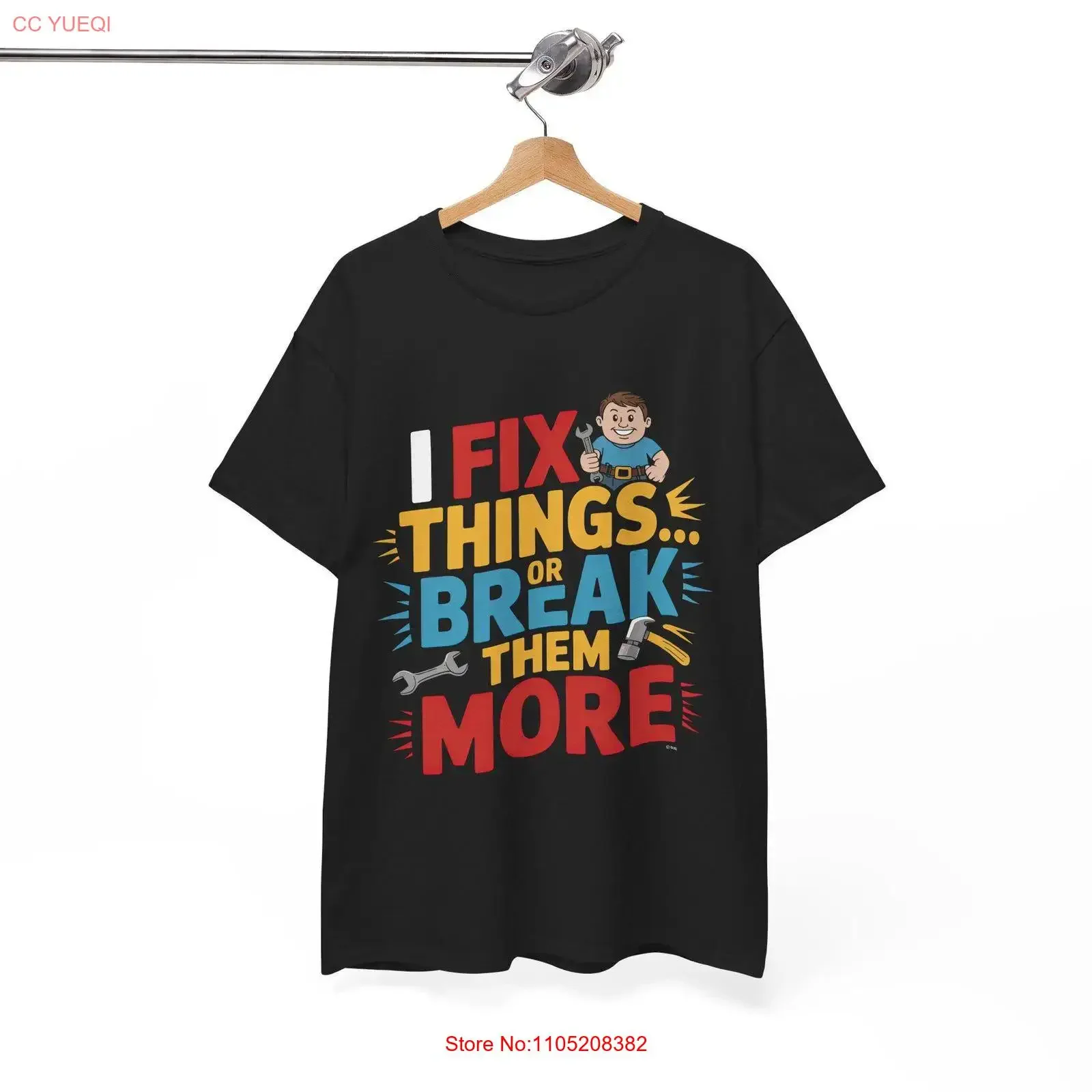 

Футболка из плотного хлопка Fix Things or Break Them More, забавная для любителей DIY, мастерская, творческий юмор, винтажный стильный стильный стиль