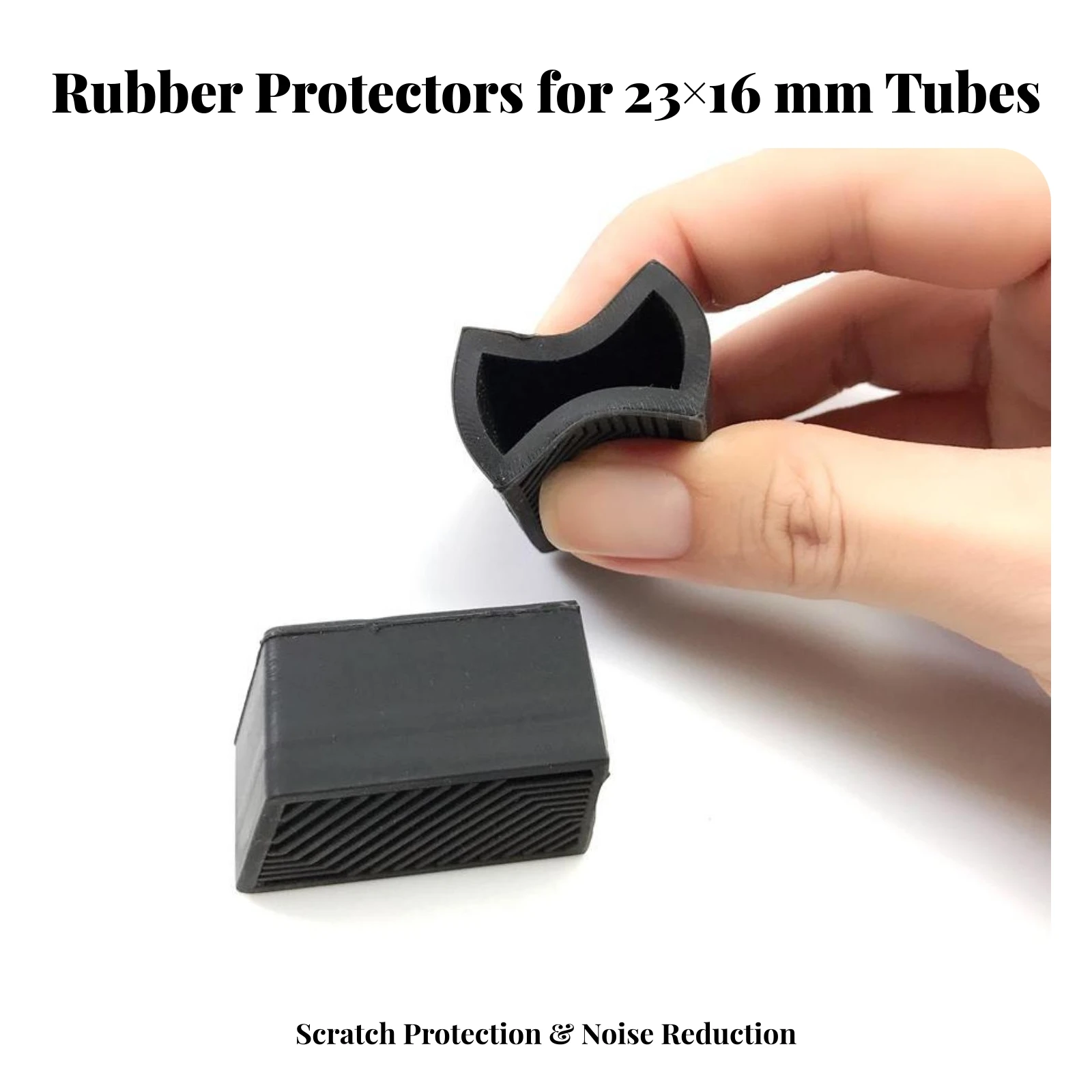 Rectangular Tube Cap Anti-Slip Rubber Tubing End Cap Rectangular Rubber Foot Pad Sleek Furniture Feet Shock-Absorbing