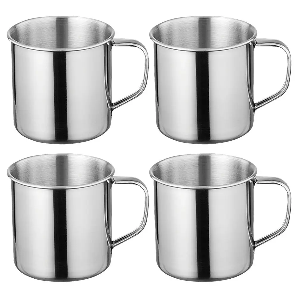 4Pcs Kids Stainless Steel Cups – Wide Mouth, Easy Clean, Safe for Indoor Outdoor Camping
