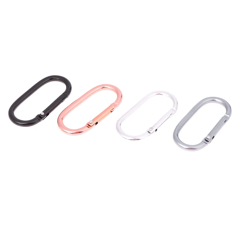 Oval Spring O cincin aluminium Aloi dapat dibuka tas kulit tas tangan tali gesper menghubungkan gantungan kunci liontin Snap gesper klip Carabiner