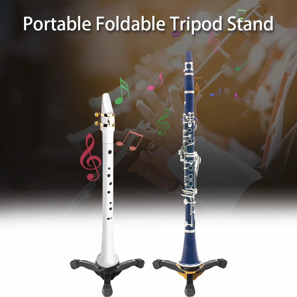 Portable Foldable Tripod Stand Non-slip Wind Instrument Accessories suitable for Holder Clarinet Trumpet Flute Oboe Saxophone