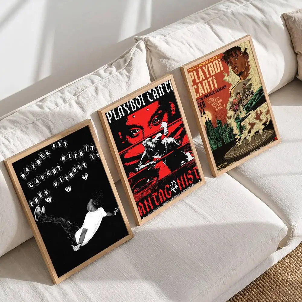 1 قطعة مغني الراب Playboi Carti المشارك طباعة لغرفة النوم غرفة المعيشة ديكور المنزل اللوحة جدار الفن HD صورة جدارية