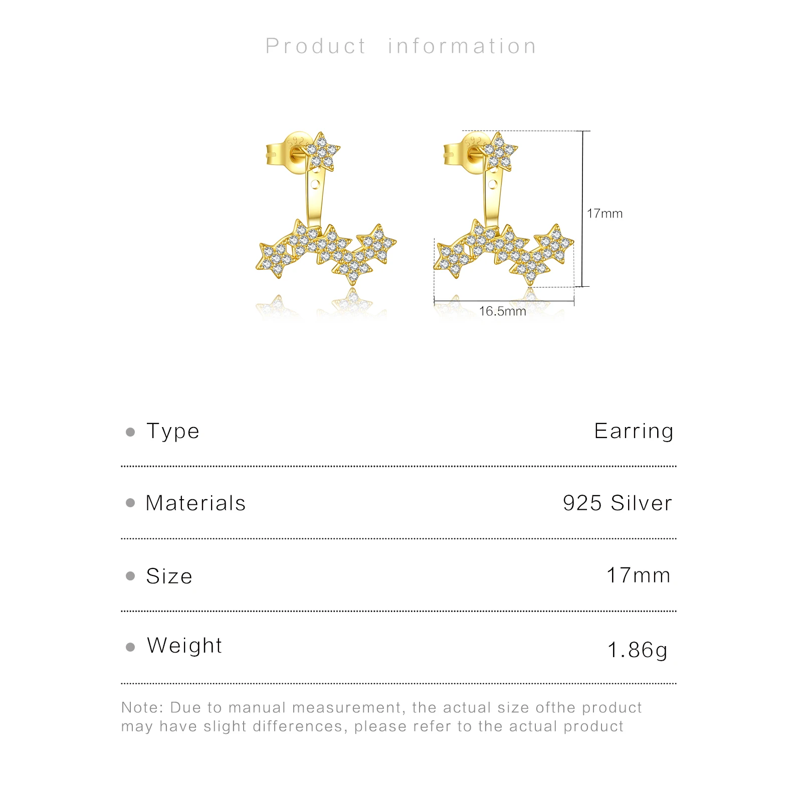 ANDYWEN New 925 Sterling Silver Gold Star Earring Drop Women Luxury CZ Zircon Pave Pendientes  Fine Jewelry 2023 Wedding Gift