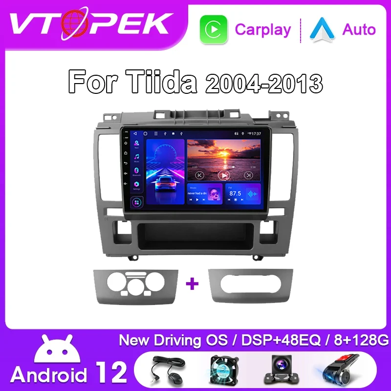 

Vtopek Android 12 Car Radio For Nissan Tiida 2004 -2013 2 Din Stereo Multimedia Video Player GPS 4G Carplay Auto DVD Head Unit