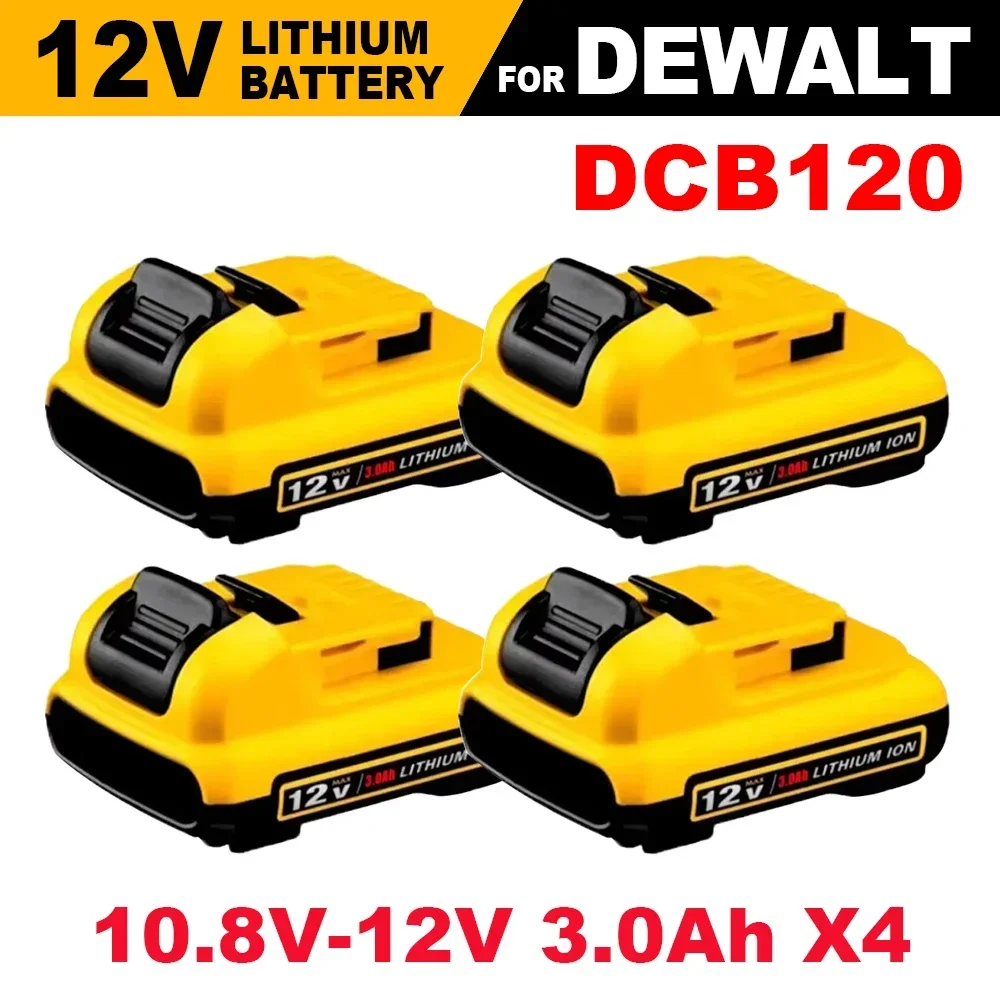 

Cordless/Rechargeable for Dewalt DCB120 Lithium ion Batteries 12V 3.0Ah Battery DCB124 DW089LG DCD701F2 Power Tools/Laser Level
