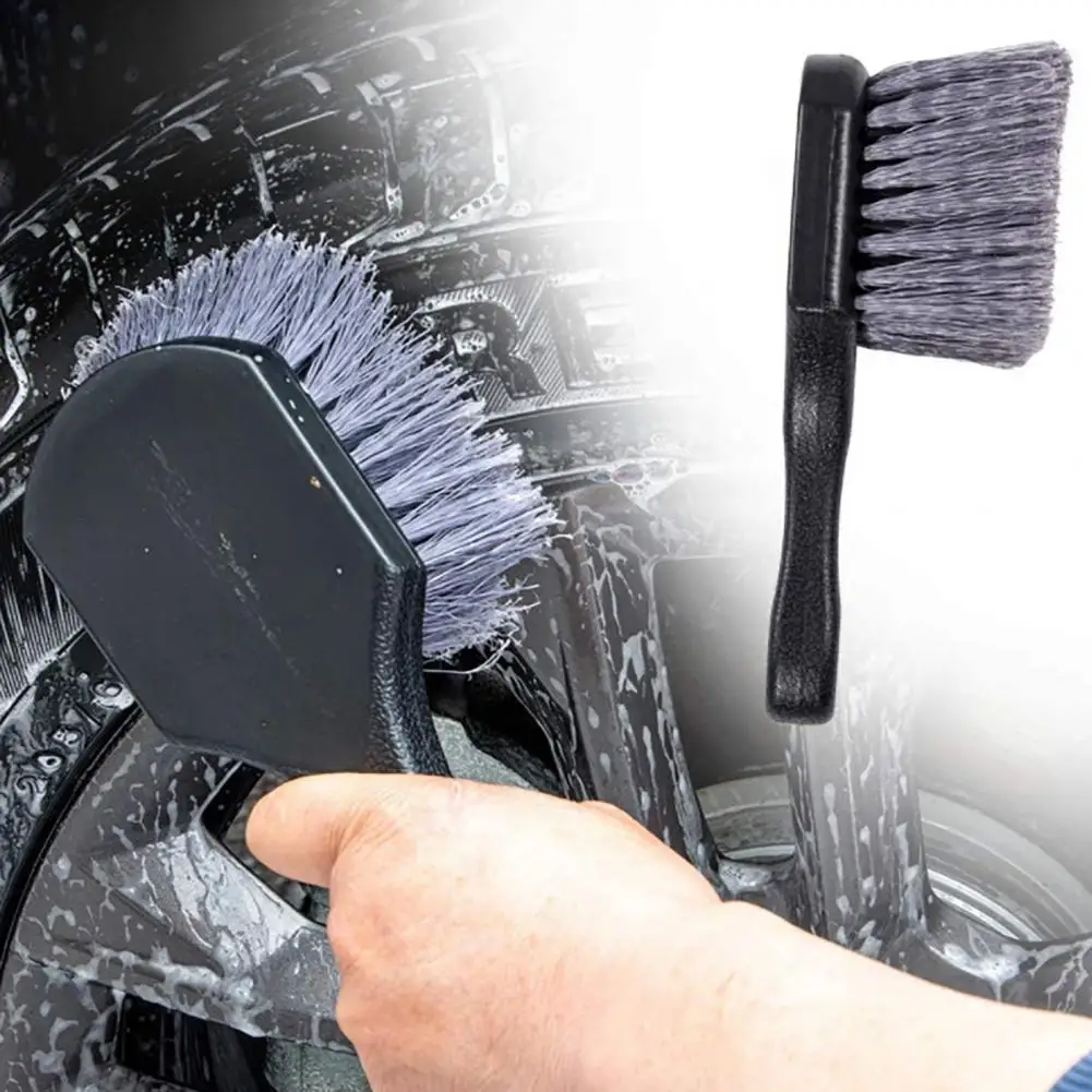 Excellent Wheel Detailing Brush Portable Wheel Washing Brush Useful Short Handle Tire Rim Washing Brush  Ergonomic