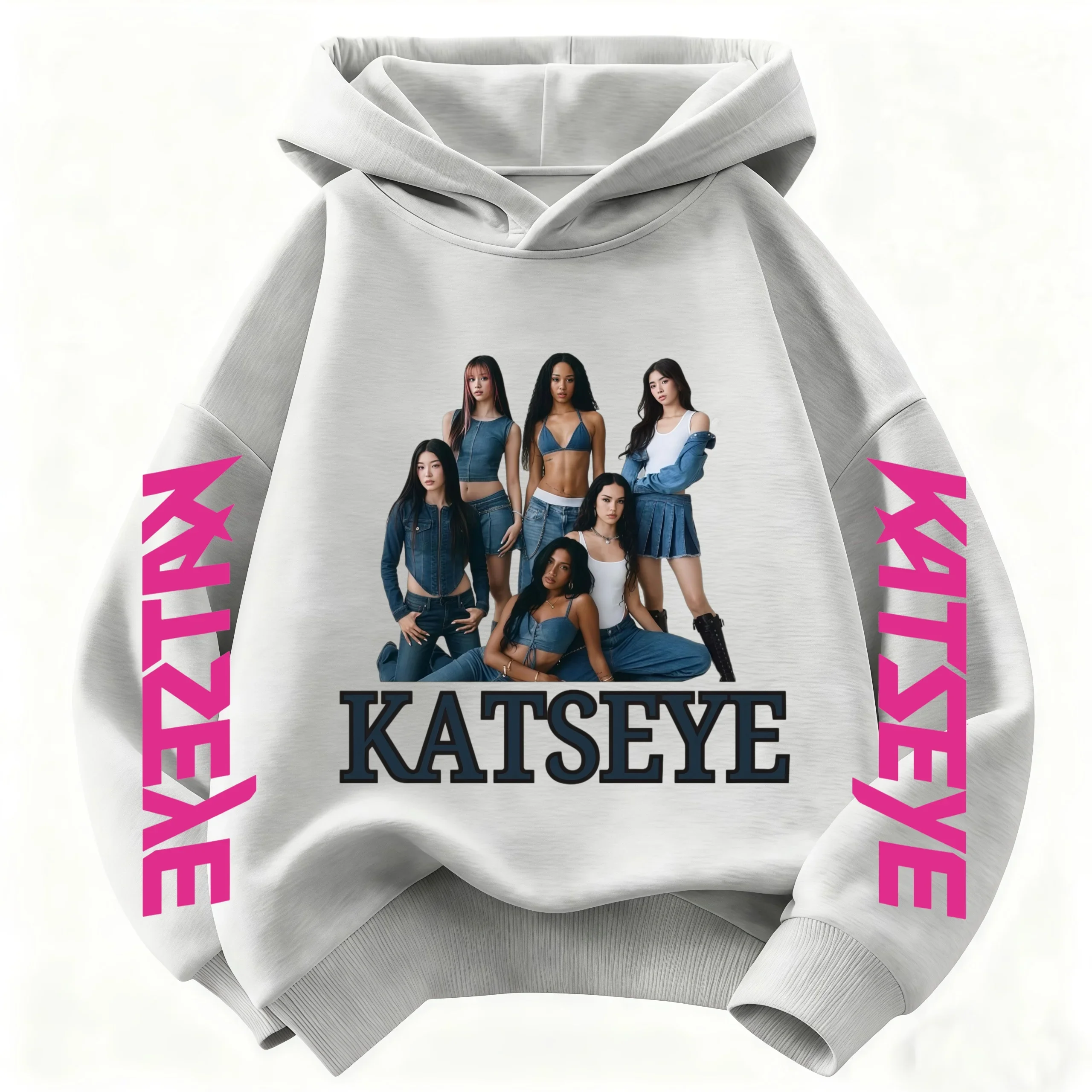 Modischer 2026 Kinder-Hoodie – Katseye Girl Group Grafik-Pullover; Lässiger Retro-Hoodie für Mädchen – Warm & Street-Style – Detail 7