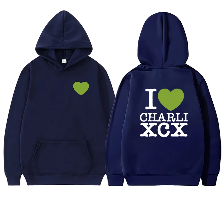 High Quality Charli Xcx Album Double Sided Print Hoodie Fleece Men Women Long sleeve Streetwear Sweatshirt Unisex Loose Pullover