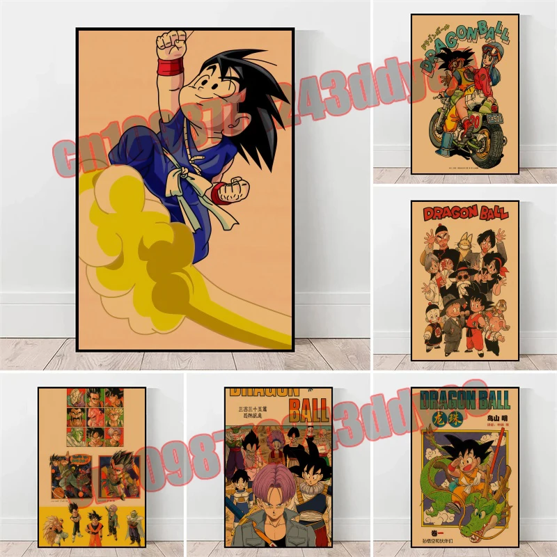 

Japanese Anime Dragon Ball Retro Poster, Frisa, Piccolo, Vegeta, Goku, Canvas Paint, Printing Wall Art, Children's Gifts