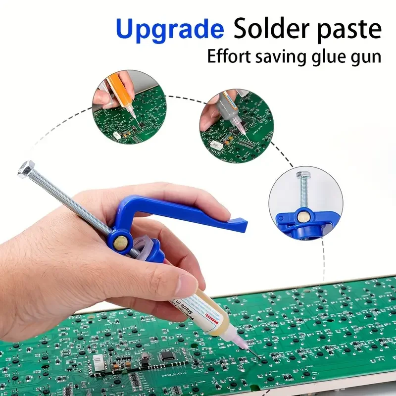 4pcs Solder Paste Extruder Glue Gun For Board Repair Welding Oil Booster Propulsion Tool UV Glue Guns Soldering Accessory