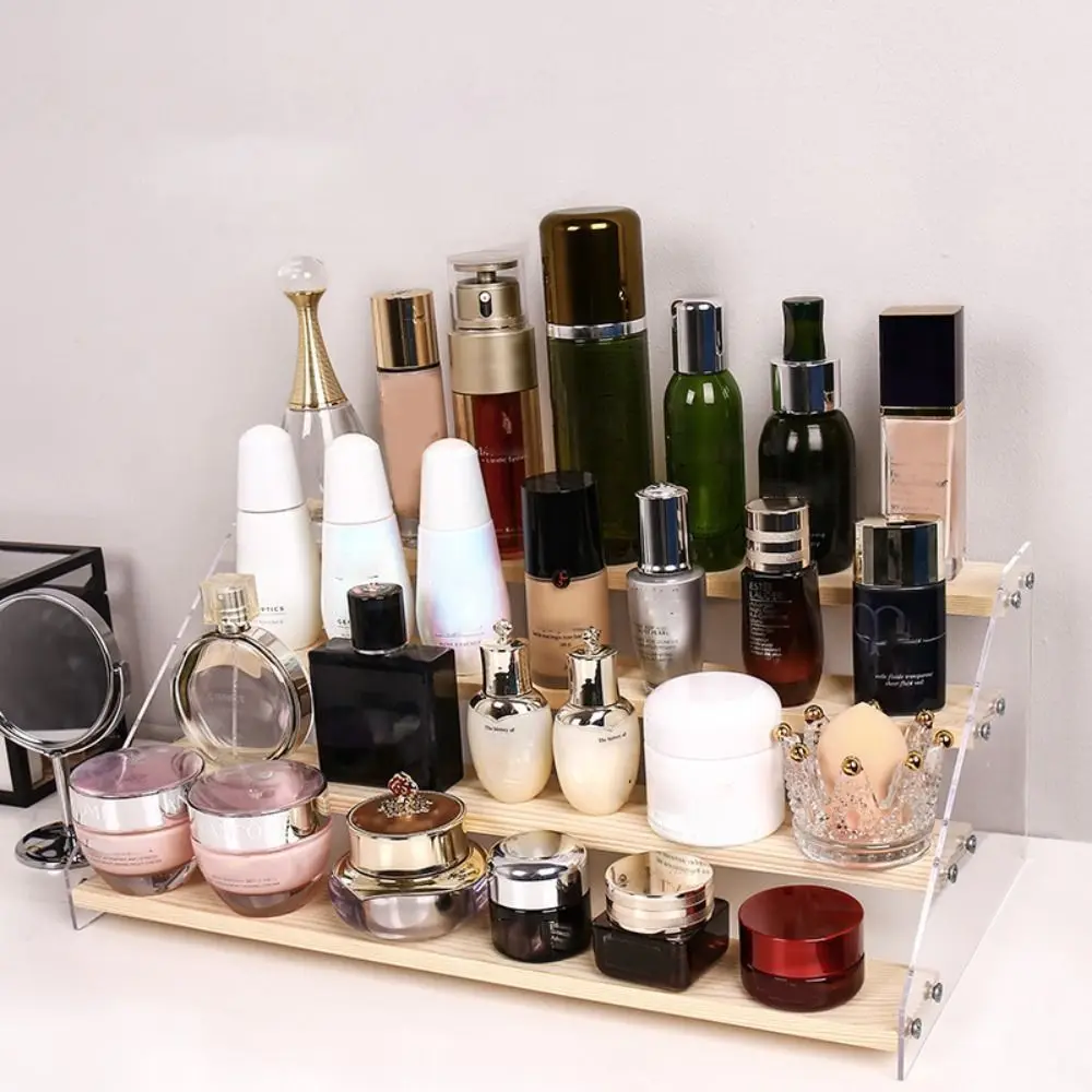 

2/3/4/5Layer Acrylic Storage Display Rack Ladder Type Large Capacity Figures Model Shelf Detachable Cosmetic Storage Holders