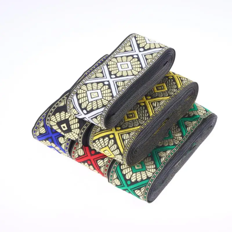 7 Meter*5 cm Vintage Ethnische Stickerei-Borte Boho Spitzenborte DIY Kleidung Taschen Zubehör Bestickter Stoff – Detail 4