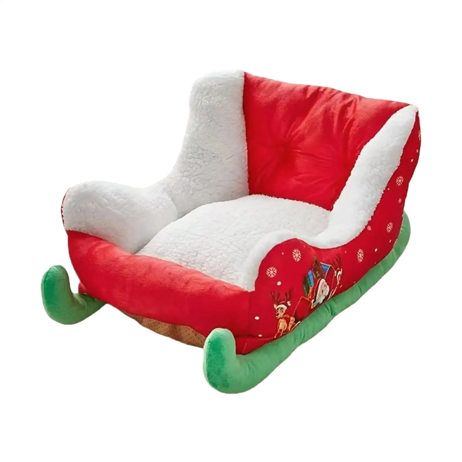 

Рождественская кровать для домашних животных, плюшевые рождественские сани для домашних животных, спальная кровать, противоскользящая подушка для щенка для сбора на балконе, на открытом воздухе, в помещении, дома