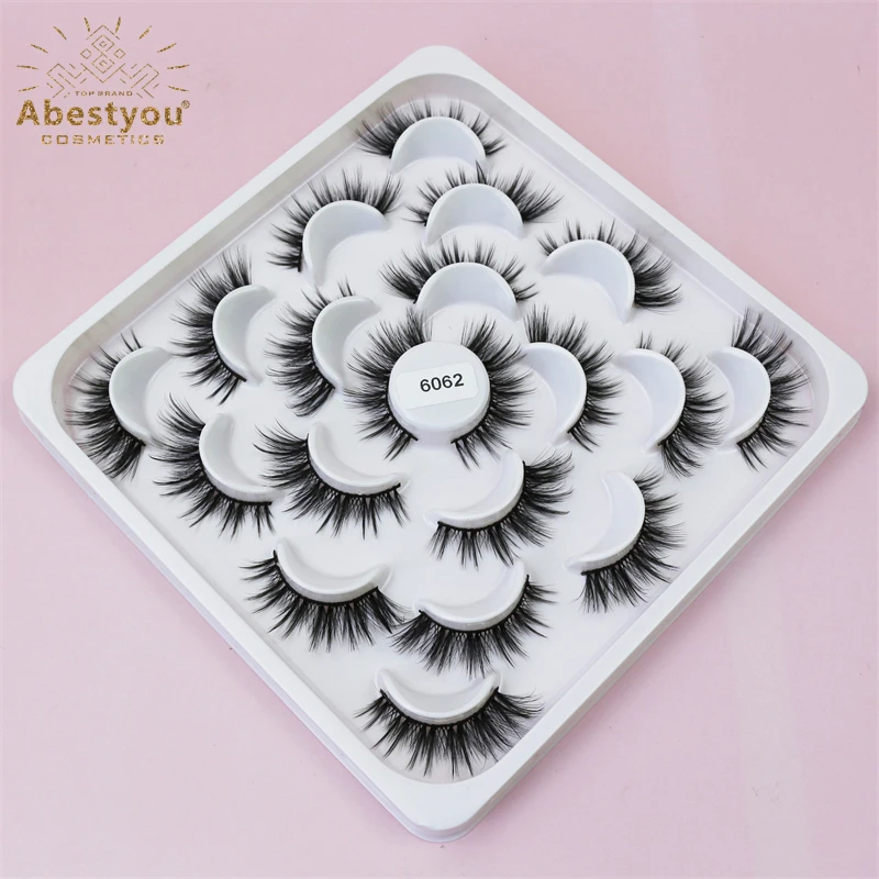 

Abestyou 10pairs Pack 3d Faux Short Mink 13mm Manga Lashes Book Natural Look Silk Thin Strip Wispy Lashes Frete Gratis Maquiagem