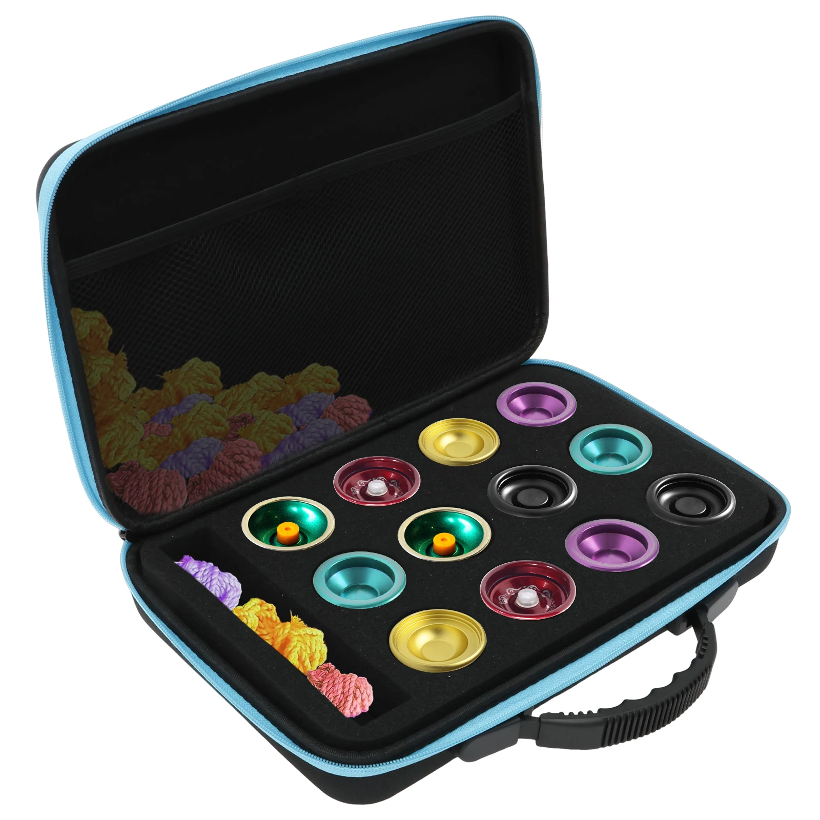 6/12 Holes Yoyo Ball Storage Bag Portable Yoyo Carry Case with Handle Zipper Shockproof  Lightweight Equipment Protective Bag