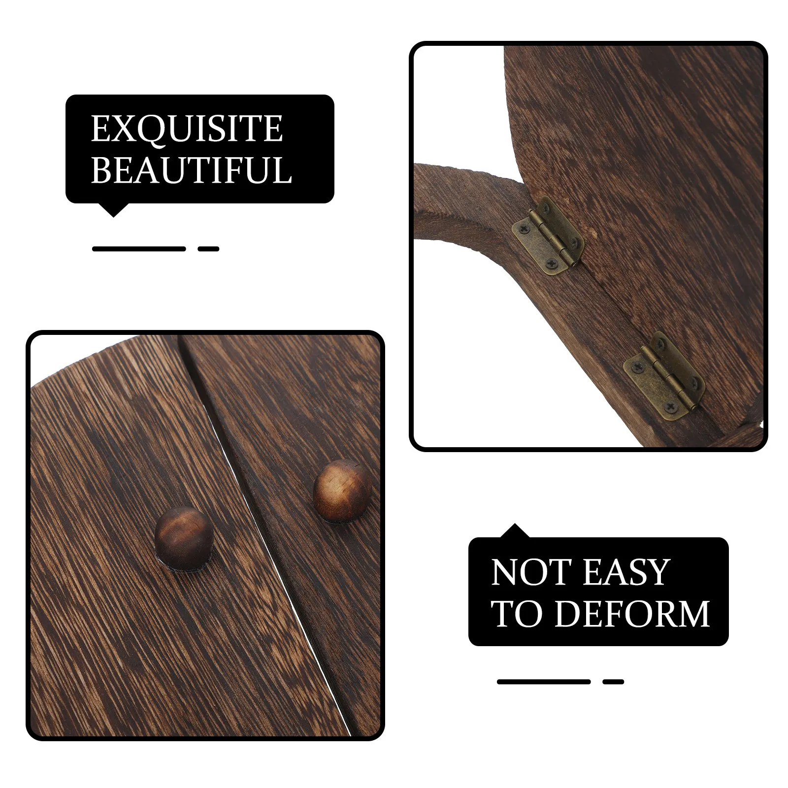Rustic Wooden Fairy Door Double Outlet Cover Plate 8.8x7.3 Inch Decorative Electrical Socket Protective Frame for Playroom