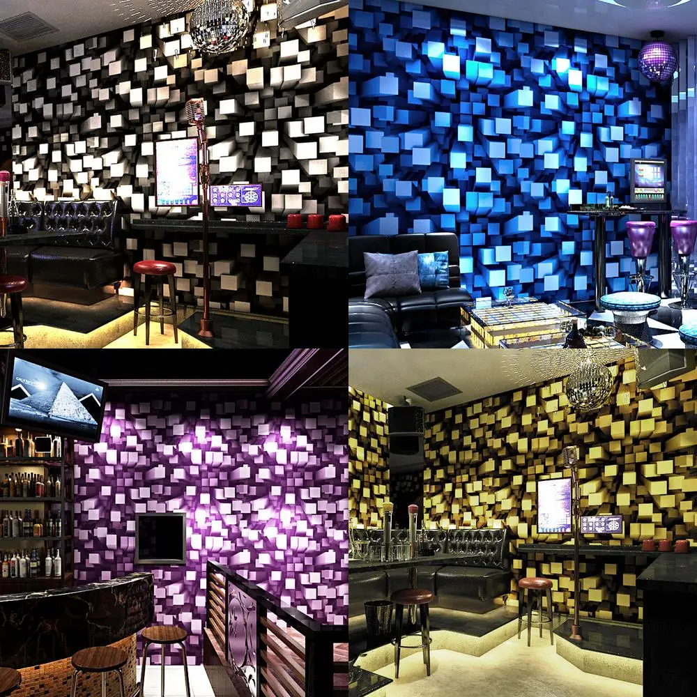 3D Holographic Stylish KTV Wall Paper for Bar Hotel Disco Room Theme Ceiling Decor