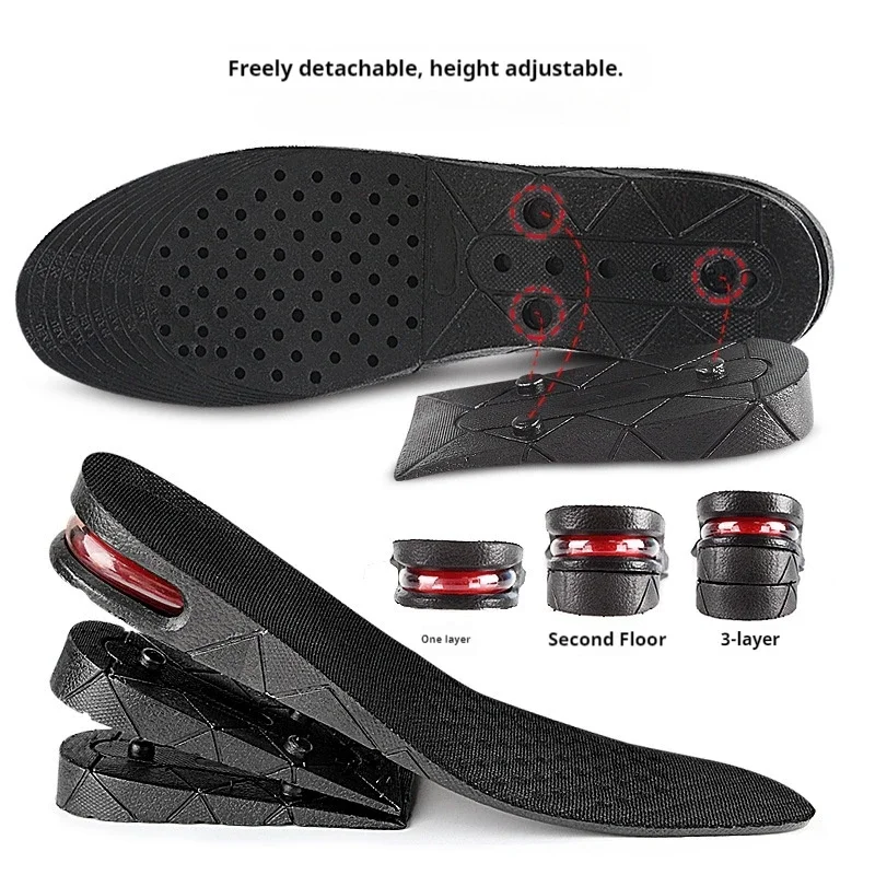 3-9 سنتيمتر الارتفاع زيادة نعل وسادة ارتفاع رفع قابل للتعديل قطع الحذاء كعب إدراج أطول صدمة دعم وسادة للقدم ماصة #4