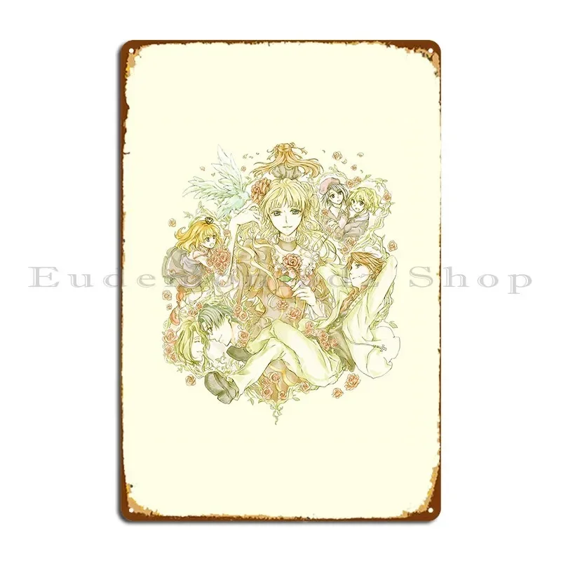 Umineko Emblem Metal Plaque Classic Wall Cave Printing Mural Wall Decor Tin Sign Poster
