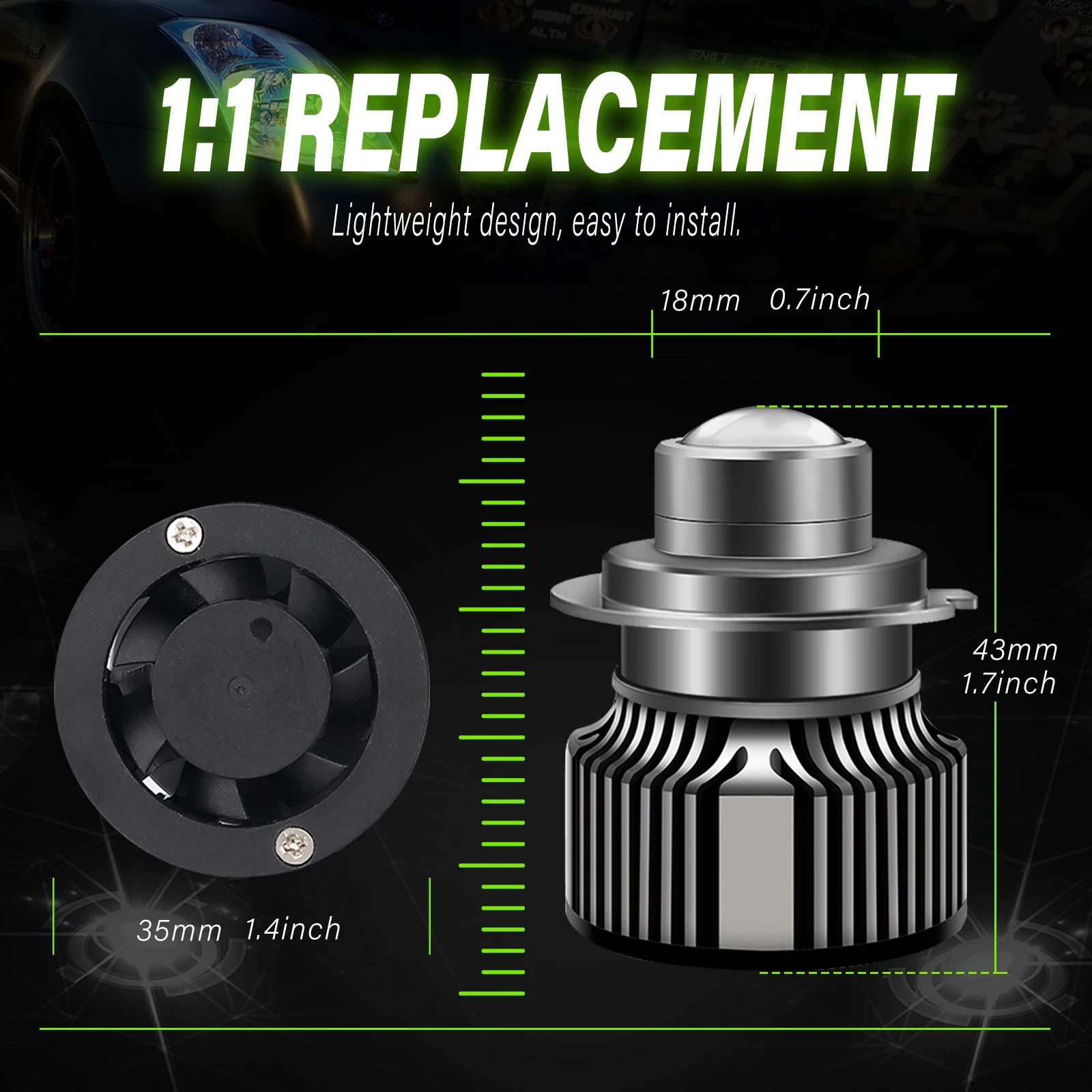 2Pcs H7 H11 Led Fog Light Bulb Laser Lens Led Fog Lamp H8 H9 9005 HB3 9006 HB4 CSP 8000K 6000K 3000K Turbo Fog Light For Car