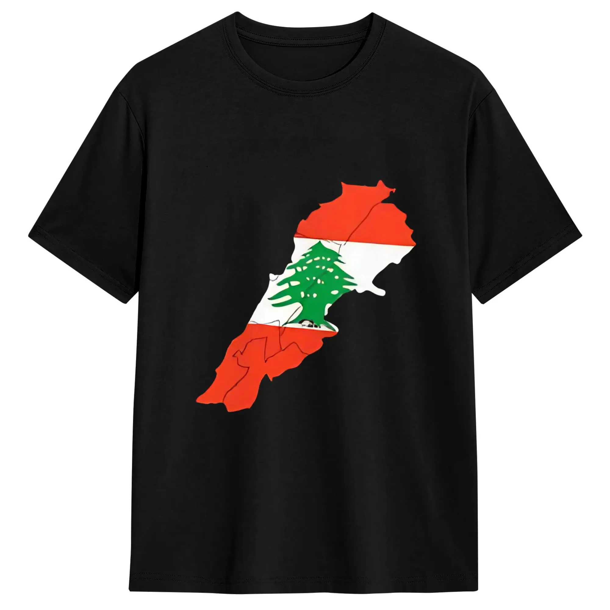 Lebanon Flag  T-Shirt for Men  Vintage 100% Cotton Tees Round Neck Short Sleeve T Shirt Party Clothing