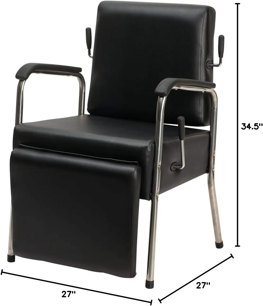 Jamie Professional Salon Shampoo Chair - Lever Controlled Reclining Chair with Kick-Out Leg Rest for Hair Stylists and