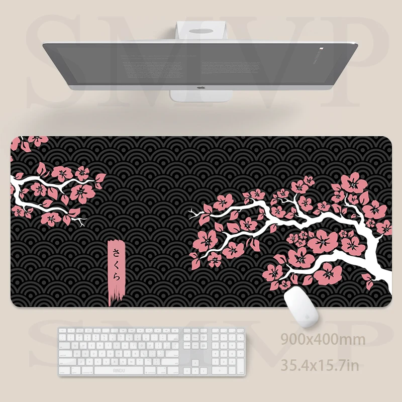 

Gamer Mousepad Sakura Mouse Pad Large Mouse Mat Natural Rubber Table Rug PC Desk Mat Popular Desk Pad 100x50cm Mousepads