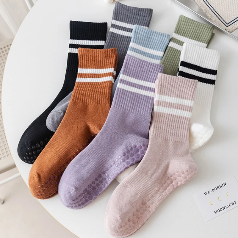 Chaussettes de ballet coordonnantes pour femmes, chaussettes de yoga bandage, chaussettes de fitness en coton, bonne adhérence, séchage rapide, amortissement, chaud, haute qualité, Pilates