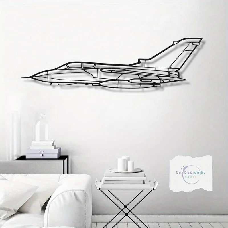 CIFBUY Metal Wall Decor Tornado Airplane Silhouette Modern Aviation Art Decorative Iron Craft Hanging Ornament Home Room Decor
