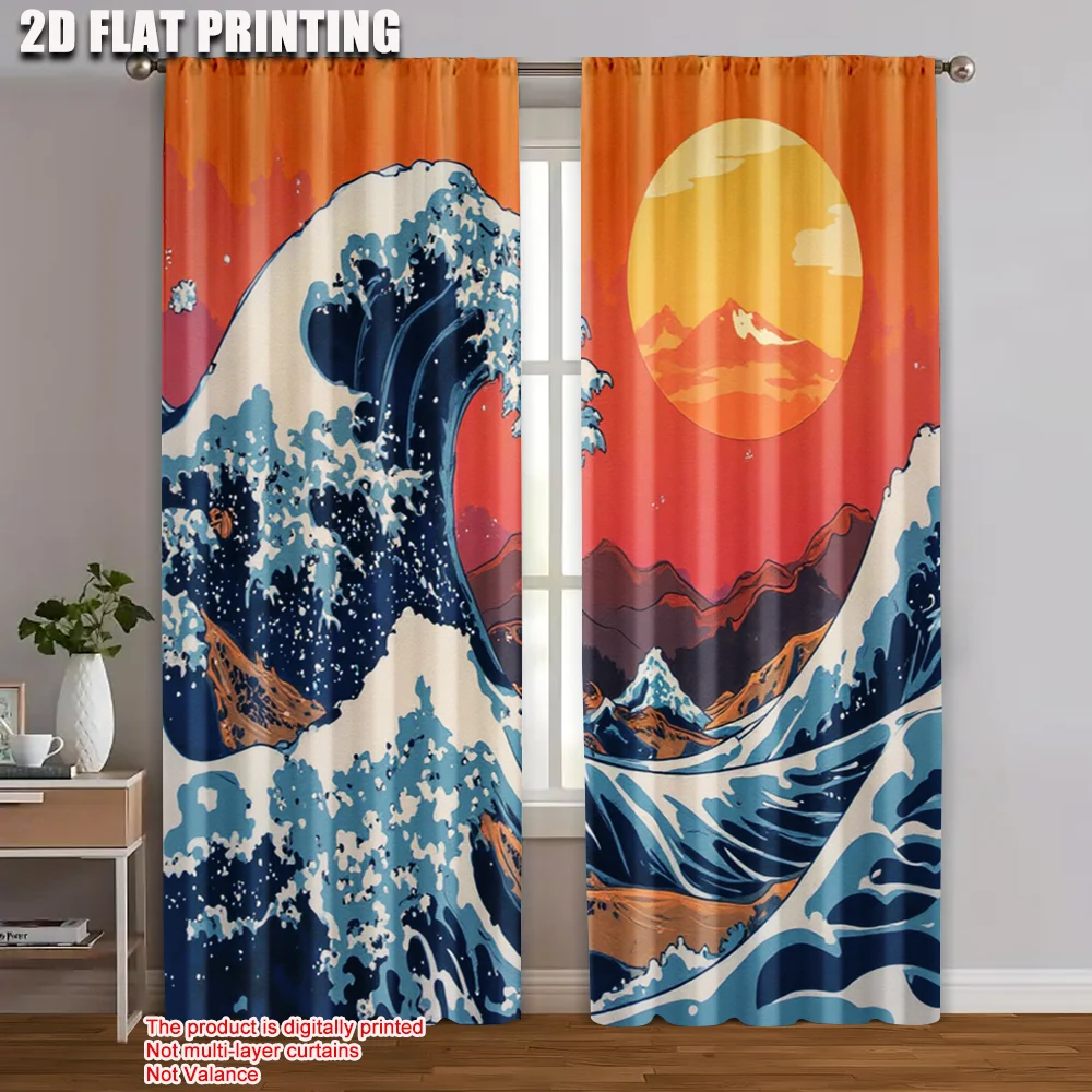 

2pc, Curtain sun Polyester,Without Electricity Family Party Perfect for Hotel decoration