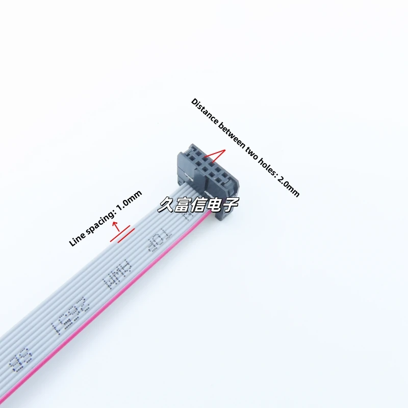 1PCS FC-10P Flat Cable 2.0mm Pitch 2*5Pin IDC Cable 50cm 80cm 1m 2m Gray Flat Ribbon Data Connection Cable JTAG Download Cable