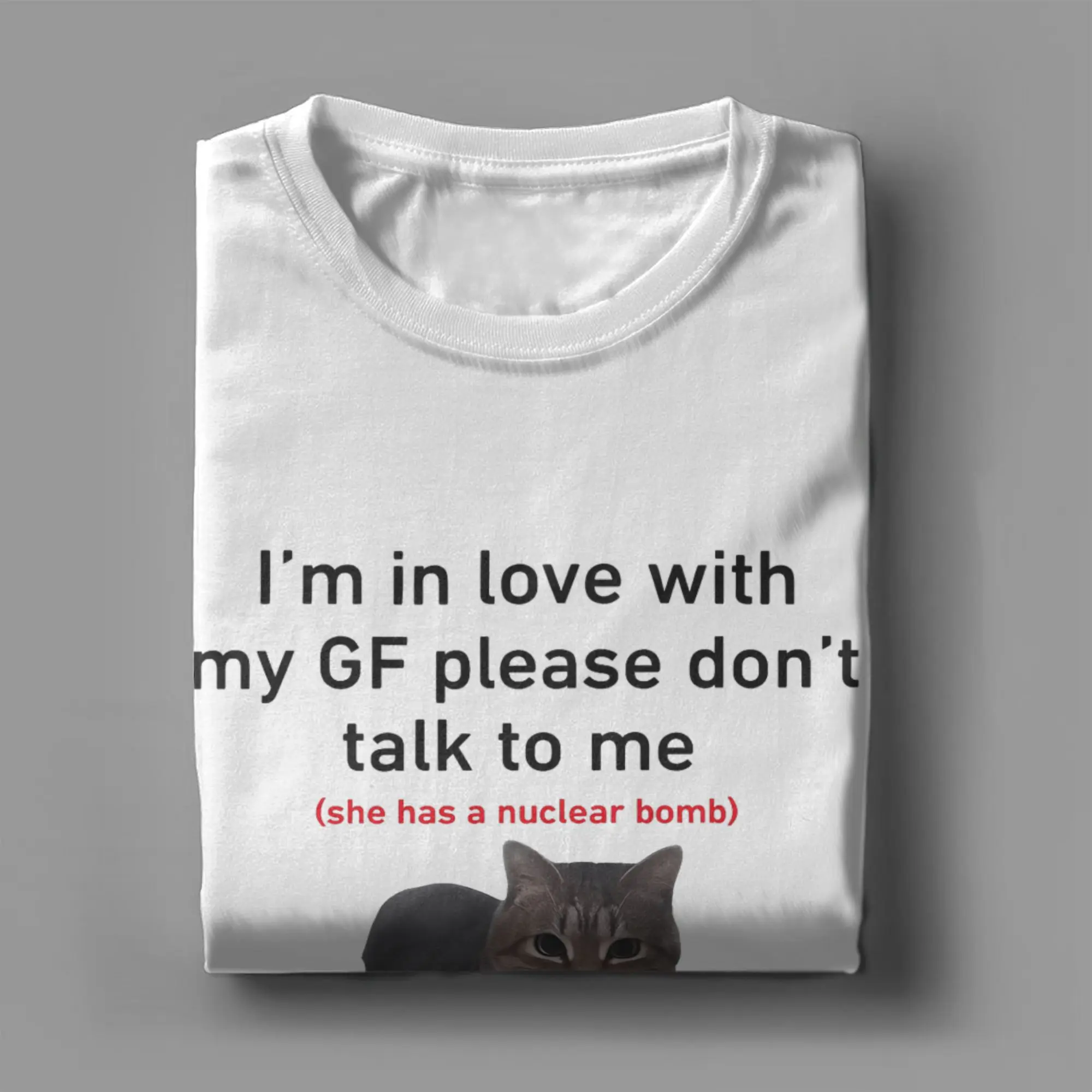 المتضخم تي شيرت الشاطئ أنا في الحب بلدي GF مضحك القط الهبي تي شيرت القطن تي شيرت للذكور Y2K ملابس كاجوال