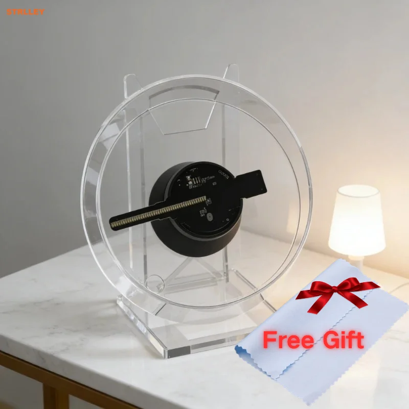 Mini 3D Holographic Projector Fan Desktop LED Advertising Machine Hologram Picture Video Display Remote Control with Stand