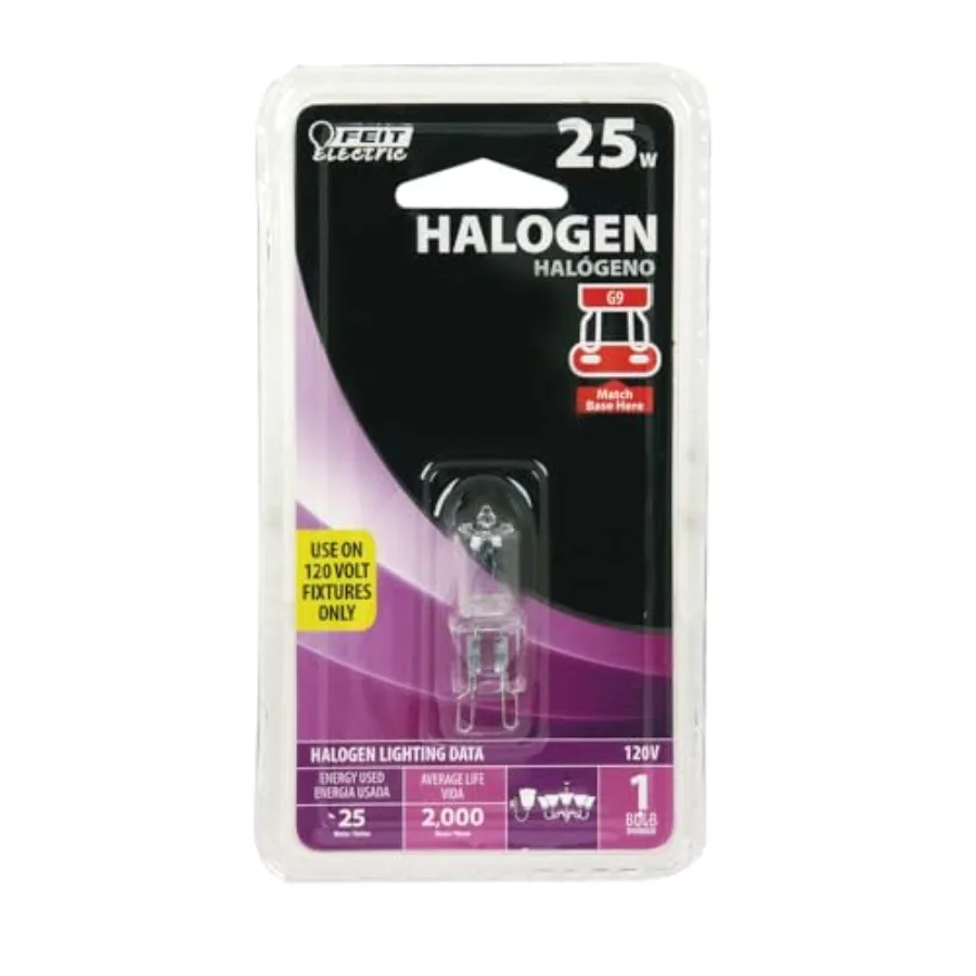 

BPQ25/G9 25-Watt T4 JCD Halogen Bulb with Bi-Pin Base, Clear, 3000K Warm White, 1.75" H x 0.5" D BPQ25/G9/RP