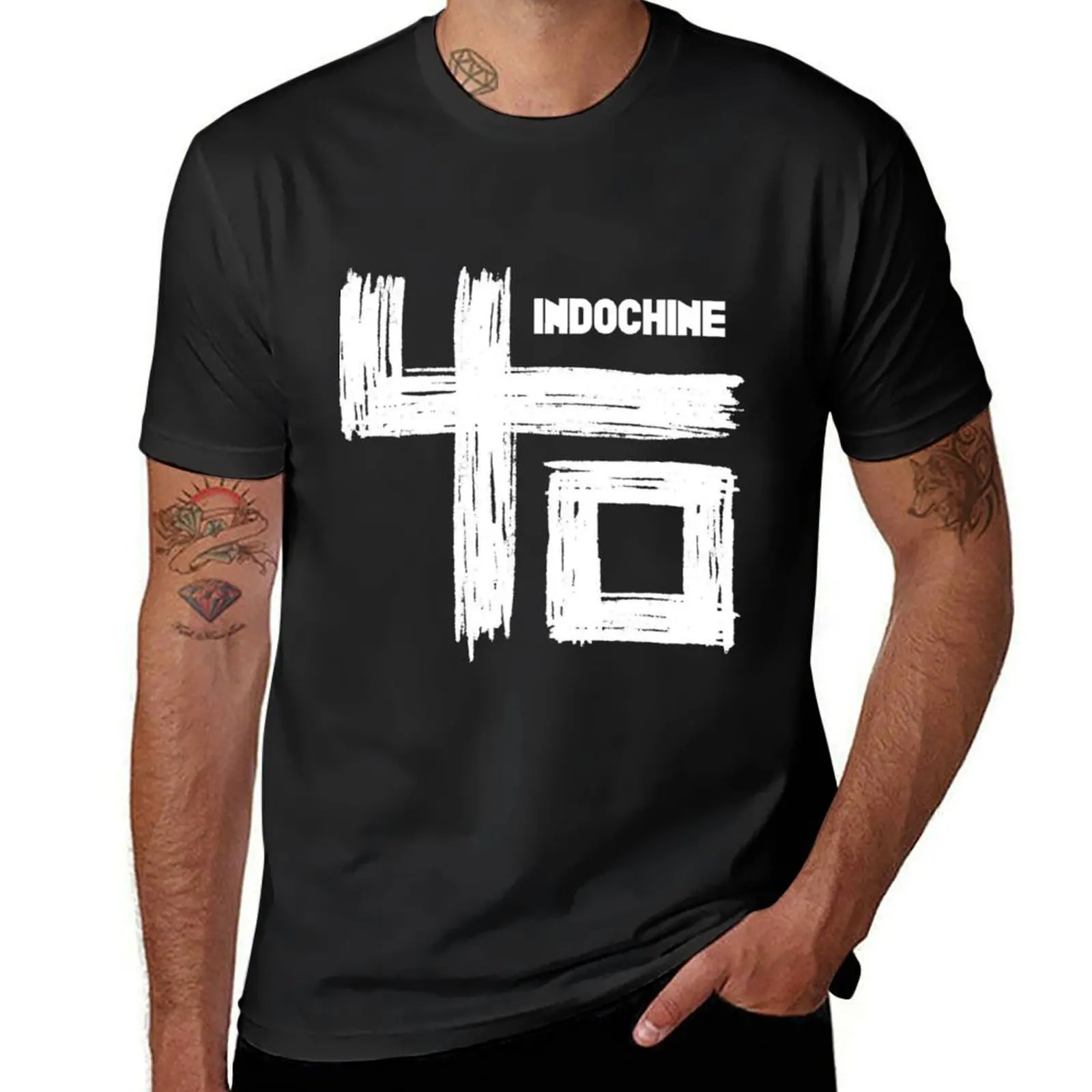 indochine 40 logo tour 2021 kakakatin T-Shirt for a boy sublime plain kawaii clothes mens white t shirts