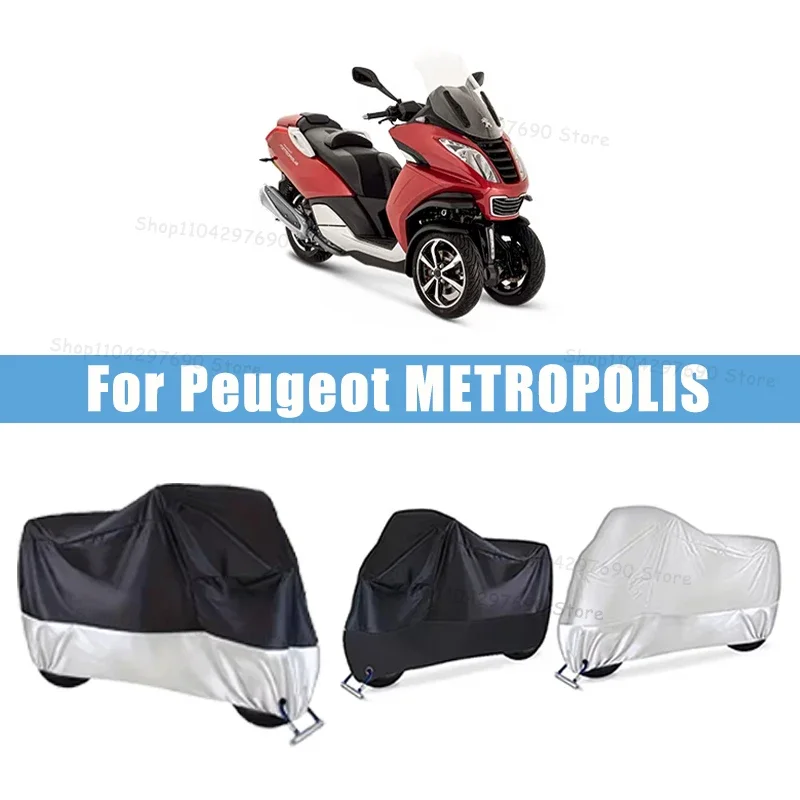 210D Oxford Motorcycle Cover Waterproof All Season UV Protection For Peugeot METROPOLIS Anti-Tear Windproof Motorbike Cover