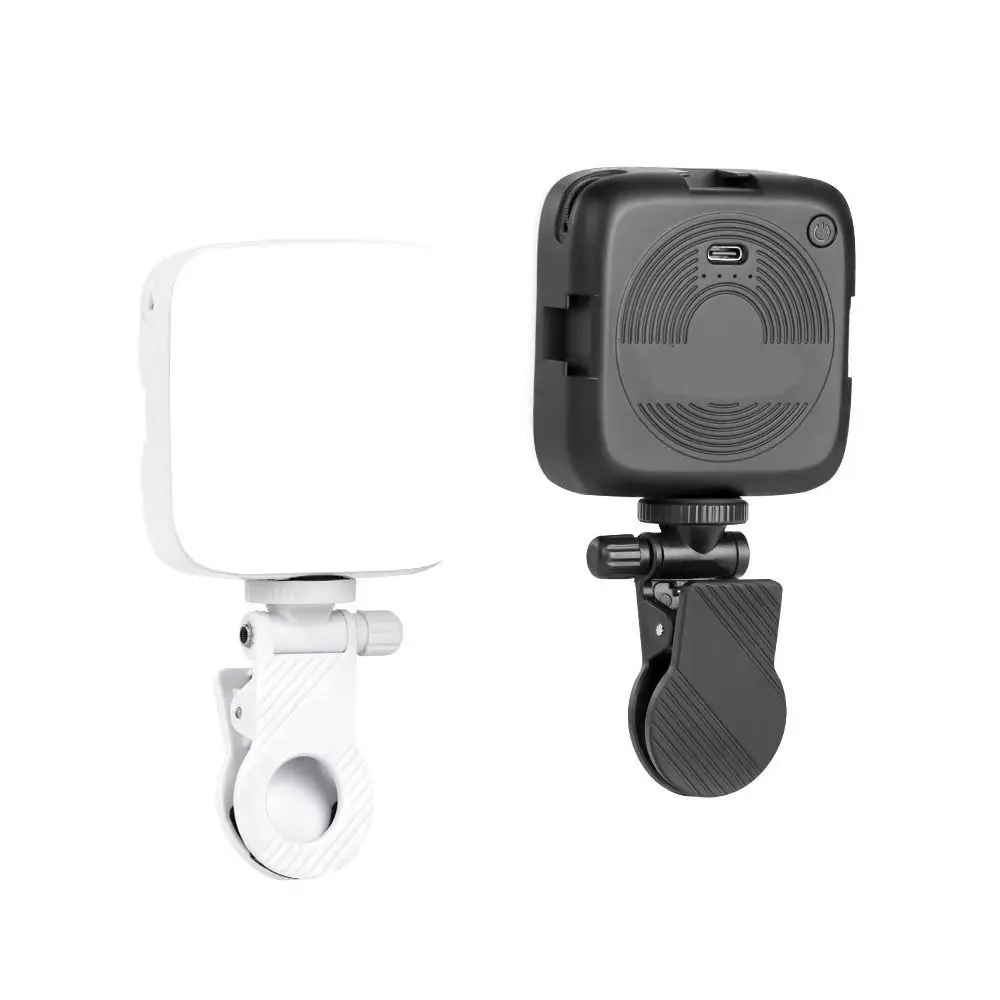 2 Styles 360° Swivel Mini Selfie Fill Light Clip Camera Flash Holder Video Conference Light Camera Clamp Clip Mount Flash Holder