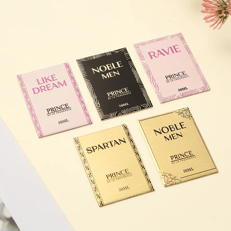 custom.High-Grade Custom Perfume Bottle Metal Label Printing Stamping Self-adhesive Nameplate Cosmetics
