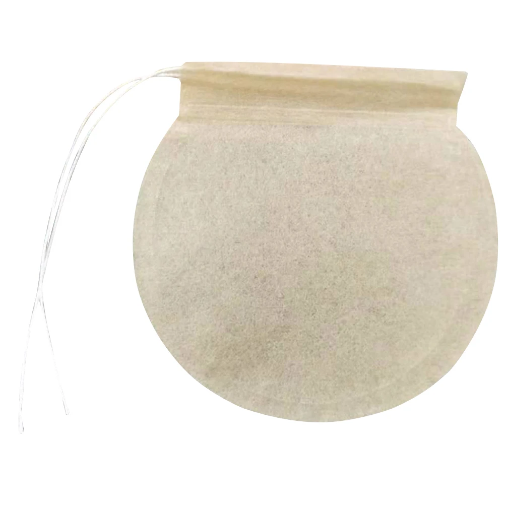 

100pcs Disposable Round Wood Pulp Filter Paper Coffee Tea Bag Tea Pouch for Loose Leaf Tea Powder (7.5cm Khaki)