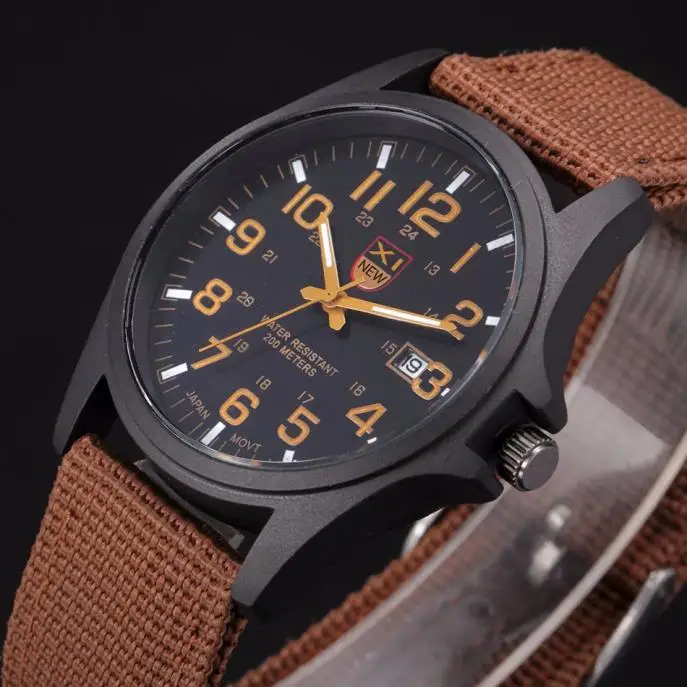 Men'S Quartz Watch Student Simple Fashion Casual Nylon Strap Date Sports Military Round Dial Outdoor Hiking Vintage Watch - view 6