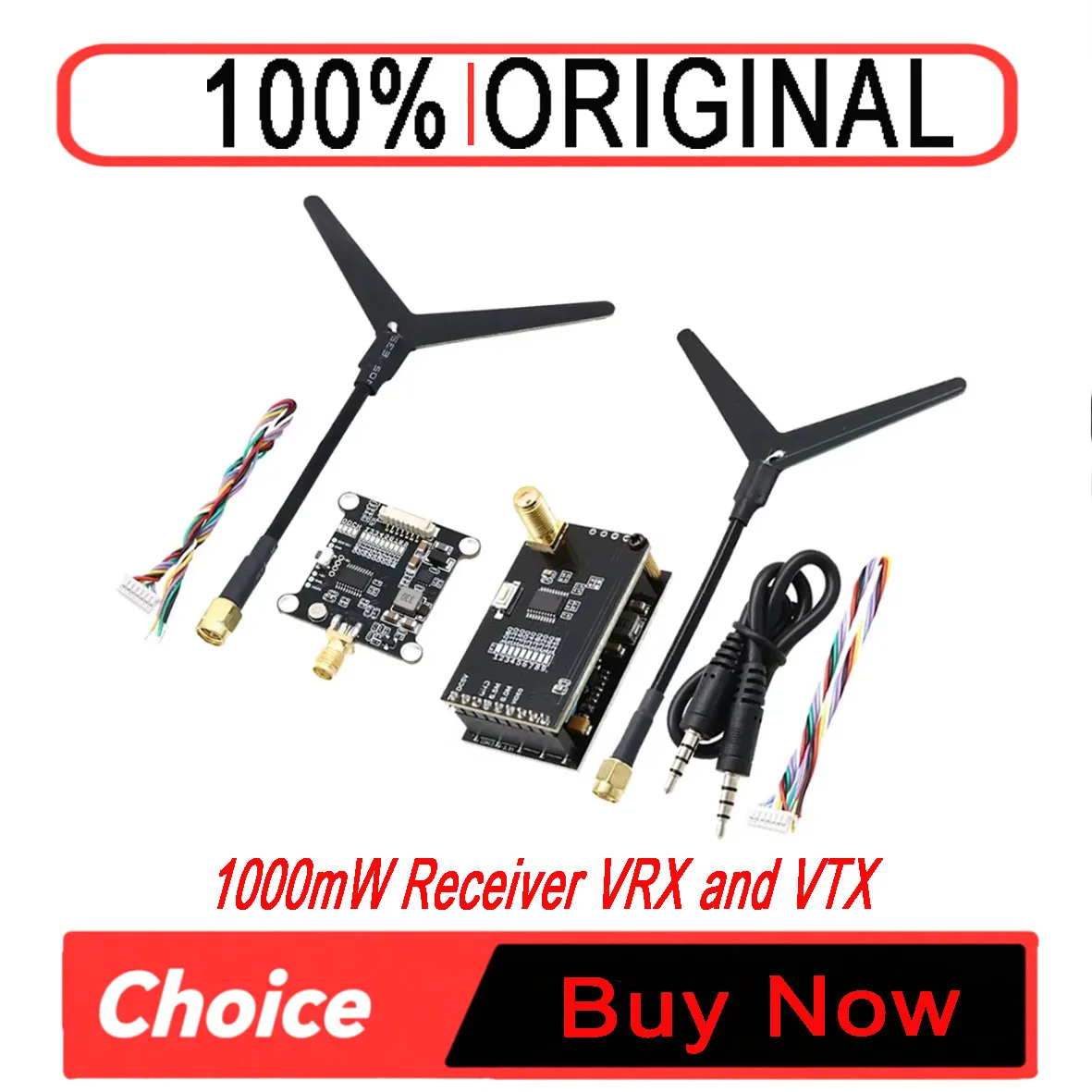 1.2G 1.2GHz 1W 1000mW Receiver VRX And Transmitter VTX Video Transmitting Module For FPV RC Racing Drones with Y-shaped Antenna